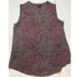 212 Collection Sleeveless Blouse Womens Small Pink Black Pebble Print Excellent‎